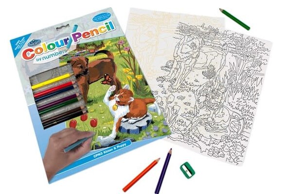 Kitten & Puppy Pencil by Number, RAL-41902