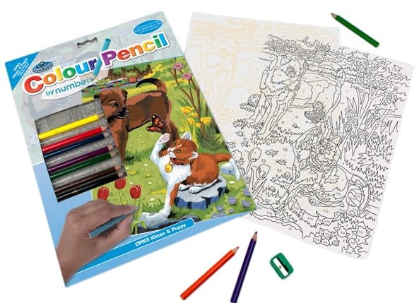 Kitten & Puppy Pencil by Number, RAL-41902
