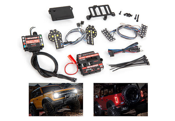 Pro Scale® LED light set, Ford Bronco (2021), complete with power module (includes headlights, tail lights, & distribution block) (fits #9211 body)