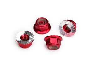 Nuts, 5mm Flanged Red TRA8447R