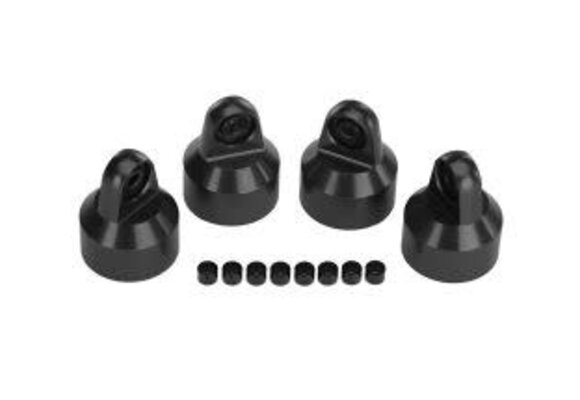 Traxxas Shock caps, aluminum (hard-anodized, PTFE-coated), GTX shocks (4)/ spacers (8)