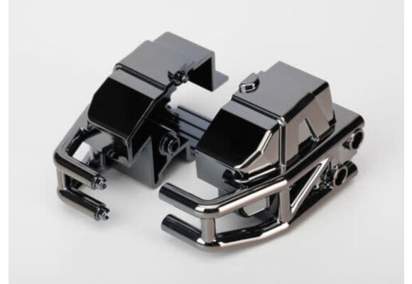 Traxxas Bumper, front (black chrome) (left & right)