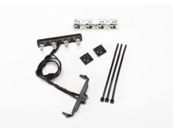 Traxxas LED light bar, roof (chrome)/ light harness (4 clear, 2 red)/ wire tie mount (2)/ wire tie (3) (requires power supply #7286)