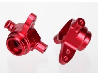 Traxxas Steering blocks, 6061-T6 aluminum (red-anodized), left & right