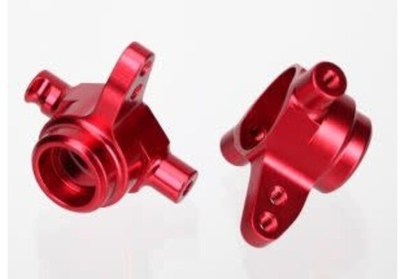 Traxxas Steering blocks, 6061-T6 aluminum (red-anodized), left & right