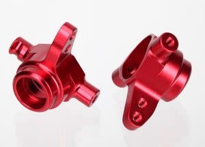 Steering blocks, 6061-T6 aluminum (red-anodized), left & right TRA6837R
