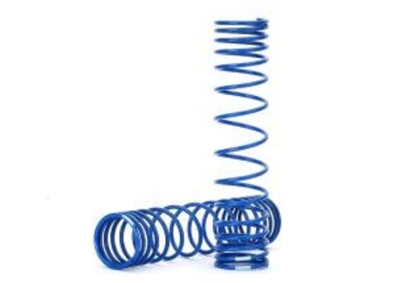 Traxxas Spring, shock, front (blue) (GTR) (progressive, 0.833 rate, white stripe) (2)