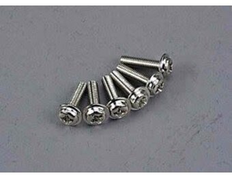 Traxxas Screws, 3x12mm washerhead machine (6)