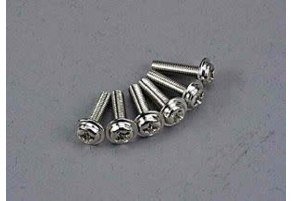 Traxxas Screws, 3x12mm washerhead machine (6)