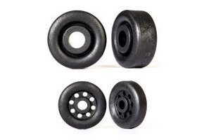 Wheels, wheelie bar, black (26mm (2), 18mm (2)  TRA9461