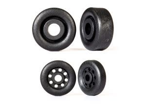 Wheels, wheelie bar, black (26mm (2), 18mm (2)  TRA9461