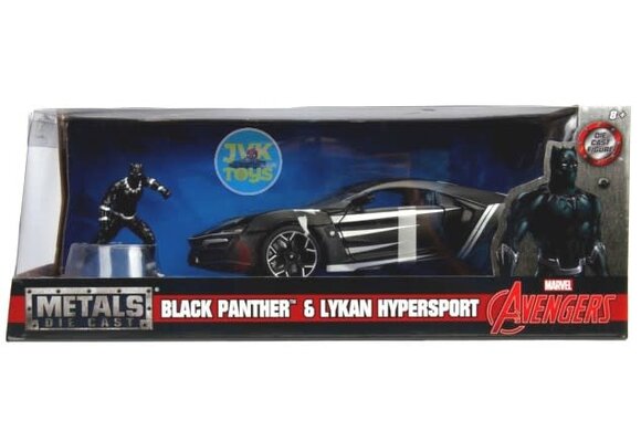 1/24 Avengers Lykan Hypersport Car w/Black Panther Figure  JAD-99723