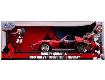 1/24 DC Comics 1969 Chevy Corvette Stingray Car w/Harley Quinn Figure  JAD-31196