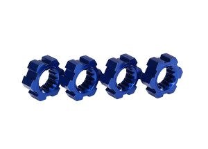 Wheel hubs, hex, aluminum (blue-anodized) (4)  TRA7756X