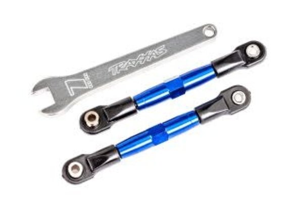Camber links, front (TUBES blue-anodized, 7075-T6 aluminum) (2) (assembled with rod ends and hollow balls)/ aluminum wrench (1) TRA2444X