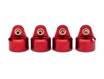 Shock caps, aluminum (red-anodized), GT-Maxx shocks (4)  TRA8964R