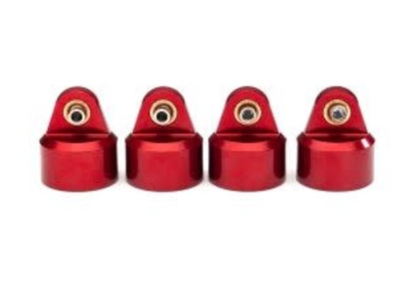 Shock caps, aluminum (red-anodized), GT-Maxx shocks (4)  TRA8964R