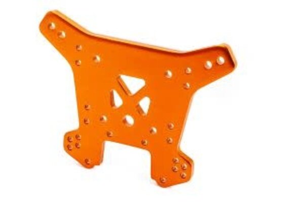 Shock tower, rear, 6061-T6 aluminum (orange-anodized) TRA9538T