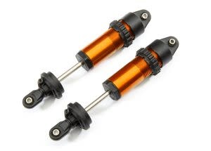 Shocks, GT-Maxx , aluminum (orange-anodized) (fully assembled w/o springs) (2)  TRA8961T