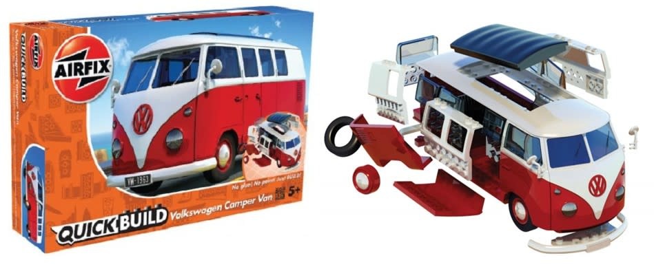 Quick Build VW Camper Bus (Red) (Snap)    ARX-J6017