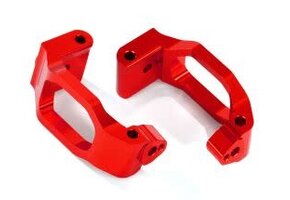 Caster blocks (c-hubs), 6061-T6 aluminum (red-anodized), left & right/ 4x22mm pin (4)/ 3x6mm BCS (4)/ retainers (4)
