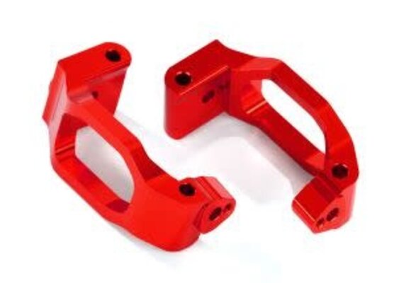 Caster blocks (c-hubs), 6061-T6 aluminum (red-anodized), left & right/ 4x22mm pin (4)/ 3x6mm BCS (4)/ retainers (4)