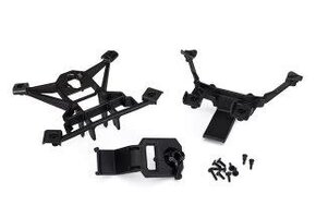 Traxxas Body mounts, front & rear/3x15mm BCS (1)/ 3x12mm shoulder screw (2)/ 3x10mm flat-head machine screw (6)/ 3x15mm flat-head machine screw (2)