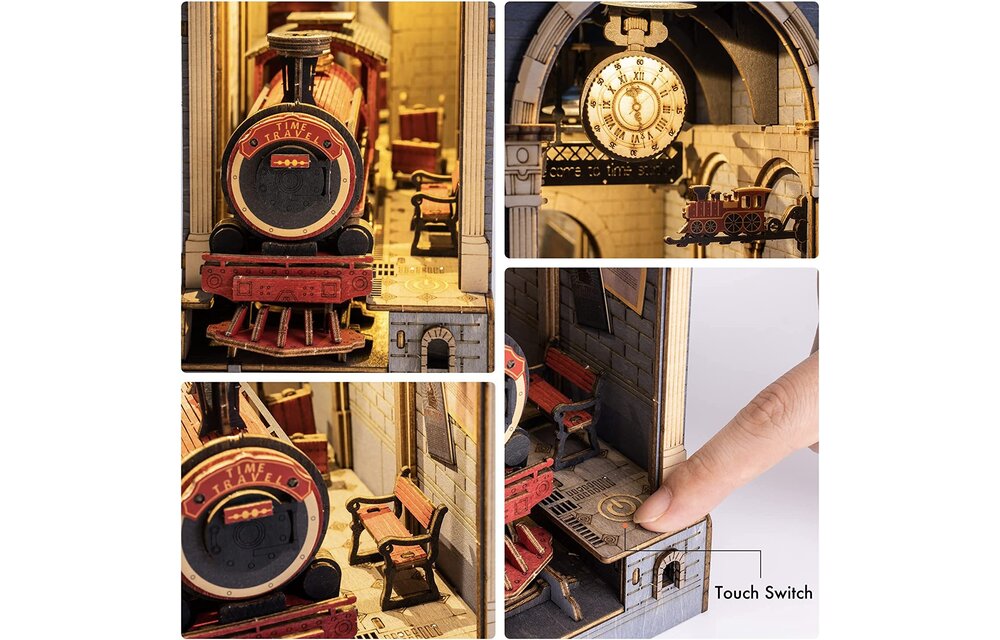 Reggi Libro Treno Time Travel, Puzzle 3D Legno