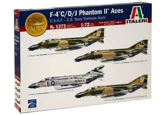 1/72 F4C/D/J Phantom II Aces USAF/USN Vietnam Fighter Plastic Model Kit, ITA-1373