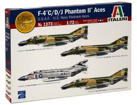 1/72 F4C/D/J Phantom II Aces USAF/USN Vietnam Fighter Plastic Model Kit, ITA-1373