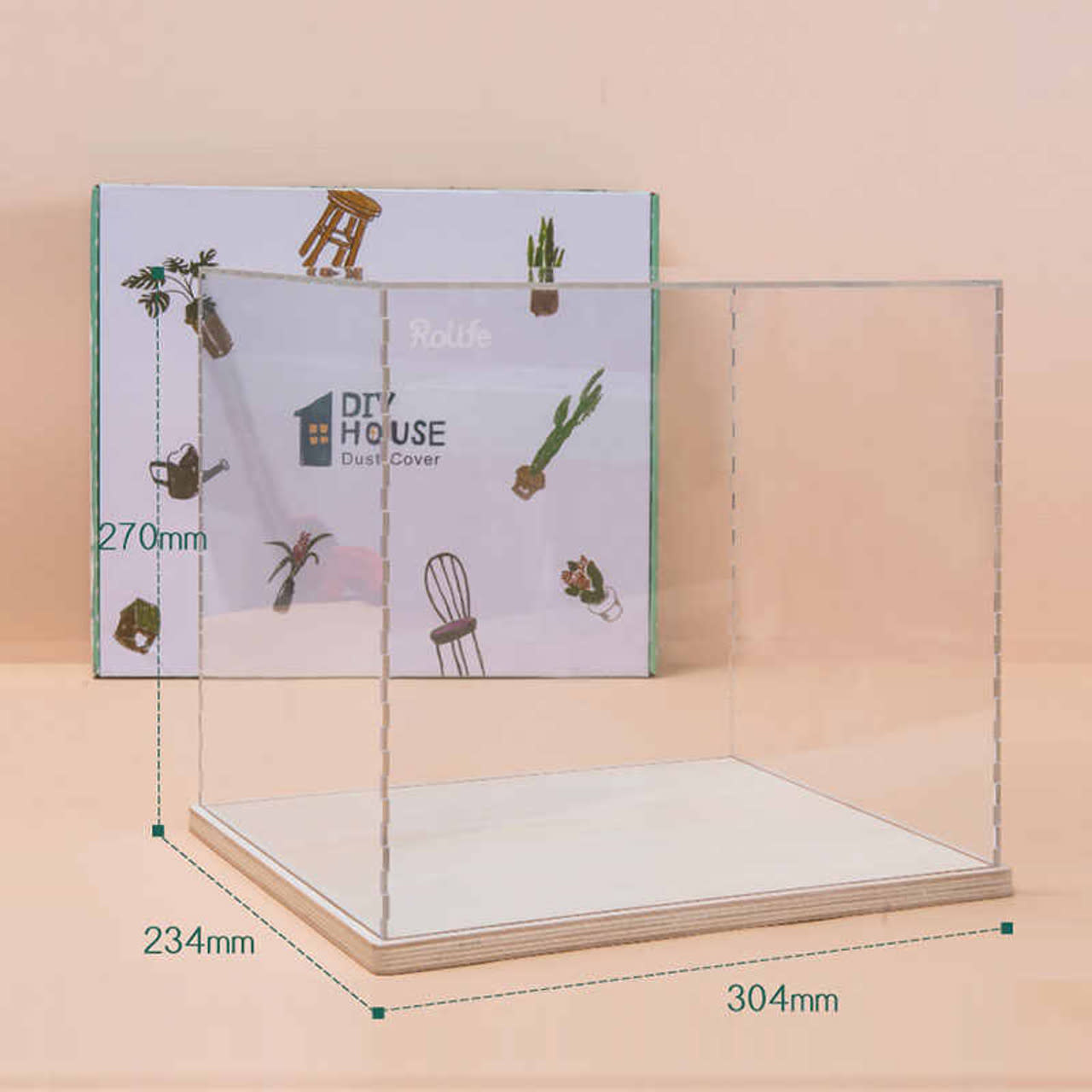 Acrylic DIY House Dust Cover 10"x8.75"x9"