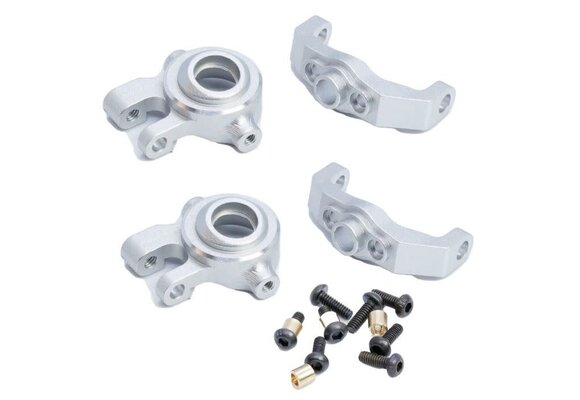 Aluminum C Hub & Steering Knuckles SILVER Traxxas 1/18 TRX-4M, PHB5205