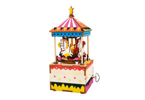 DIY Music Box; Merry-go-round wood model kit, ROEAM304