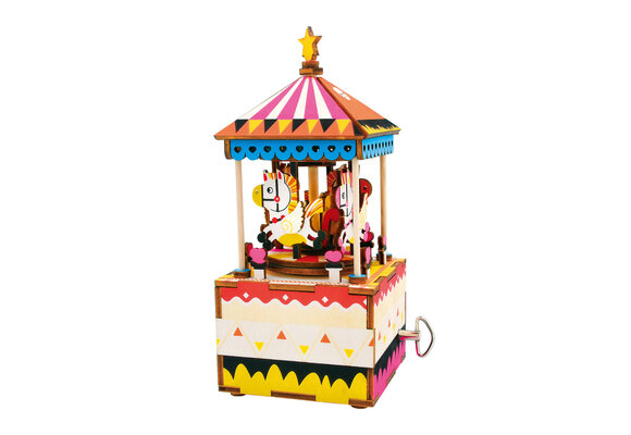 DIY Music Box; Merry-go-round wood model kit, ROEAM304