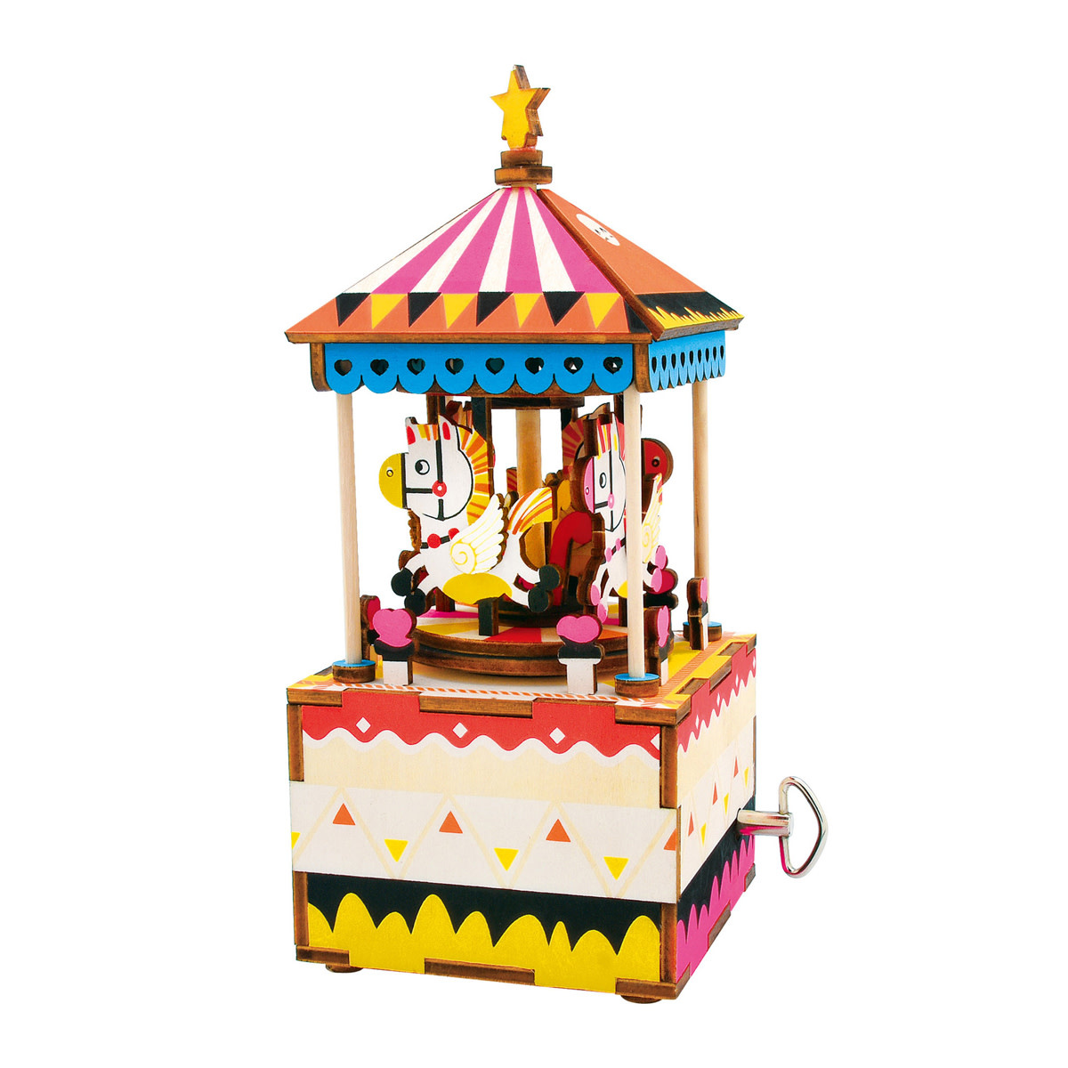 DIY Music Box; Merry-go-round wood model kit, ROEAM304