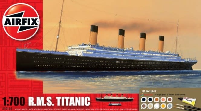 1/700 RMS Titanic Ocean Liner Medium Model Kit Set w/paint & glue