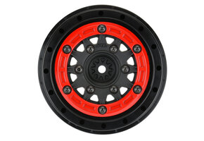 1/10 Raid Bead-Loc Fr/Rr 2.2"/3.0" 12 & 14mm SC Wheels (2) Red/Black