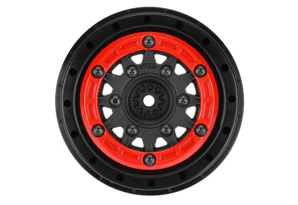 1/10 Raid Bead-Loc Fr/Rr 2.2"/3.0" 12 & 14mm SC Wheels (2) Red/Black
