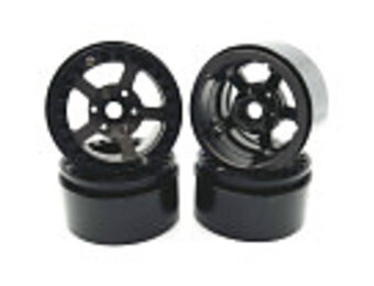 1.9" Aluminum Beadlock Rims (4pcs) 5 Star, Black Titanium