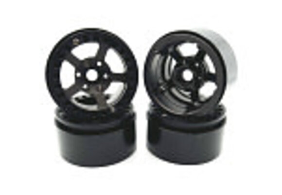 1.9" Aluminum Beadlock Rims (4pcs) 5 Star, Black Titanium