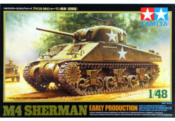 TAM32505 1:48 Tamiya M4 Sherman Early Production Plastic Model Kit