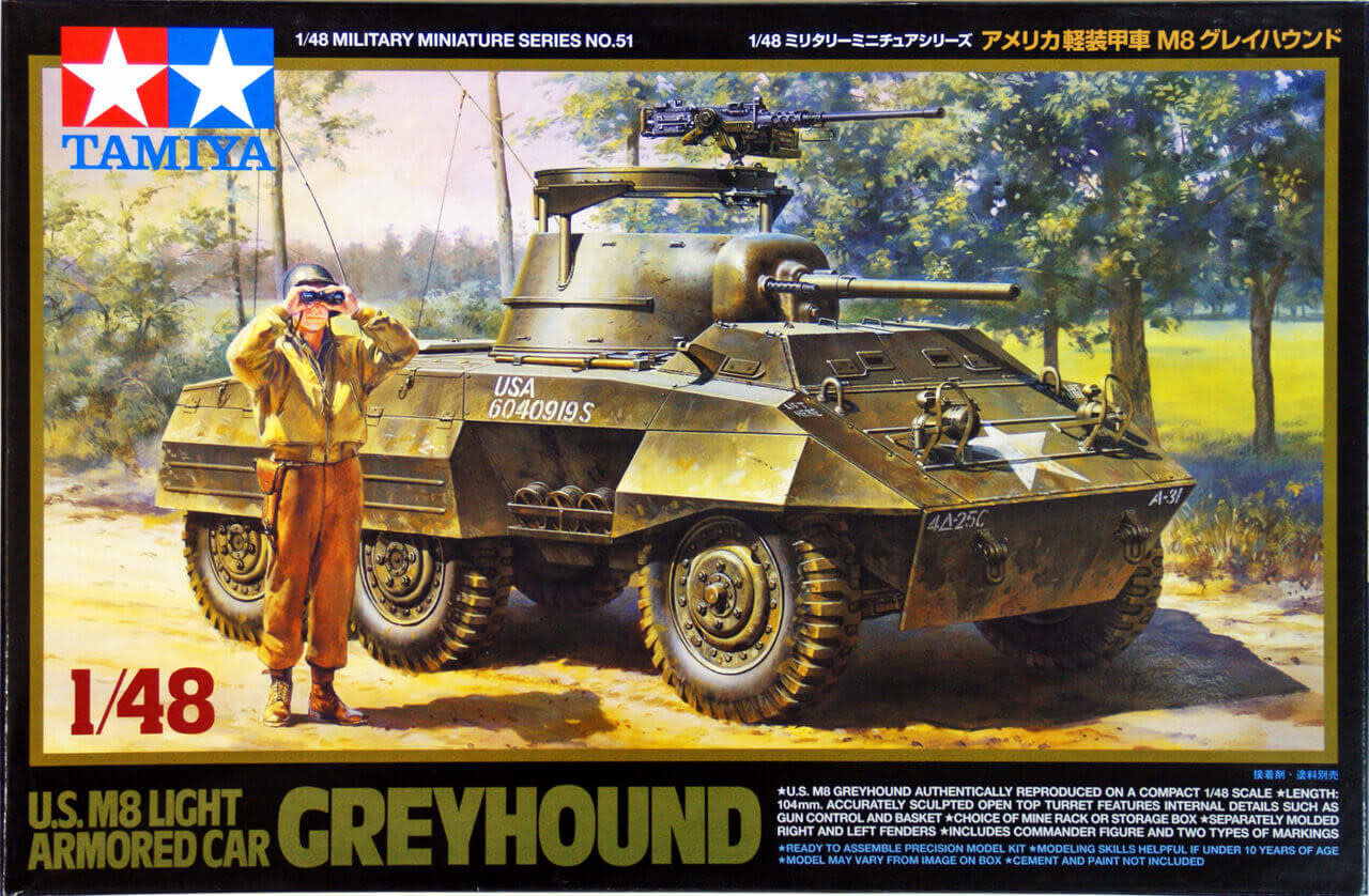U.S. M8 LIGHT ARMORED CAR GREYHOUND PLASTIC MODEL KIT