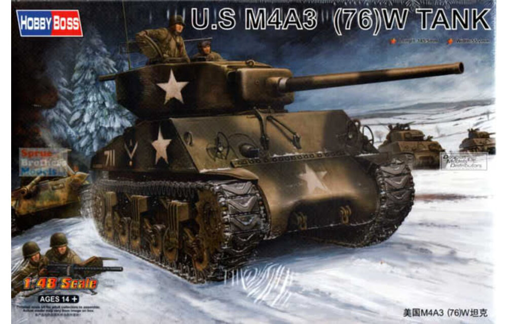 U.S. M4A3 (76)W Tank Plastic Model Kit