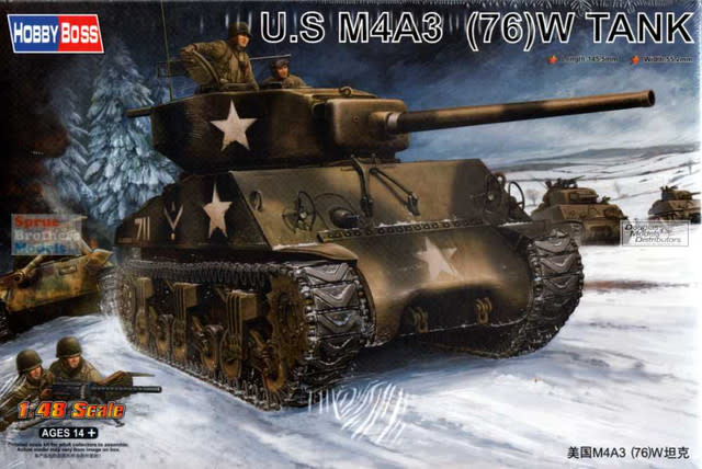 U.S. M4A3 (76)W Tank Plastic Model Kit