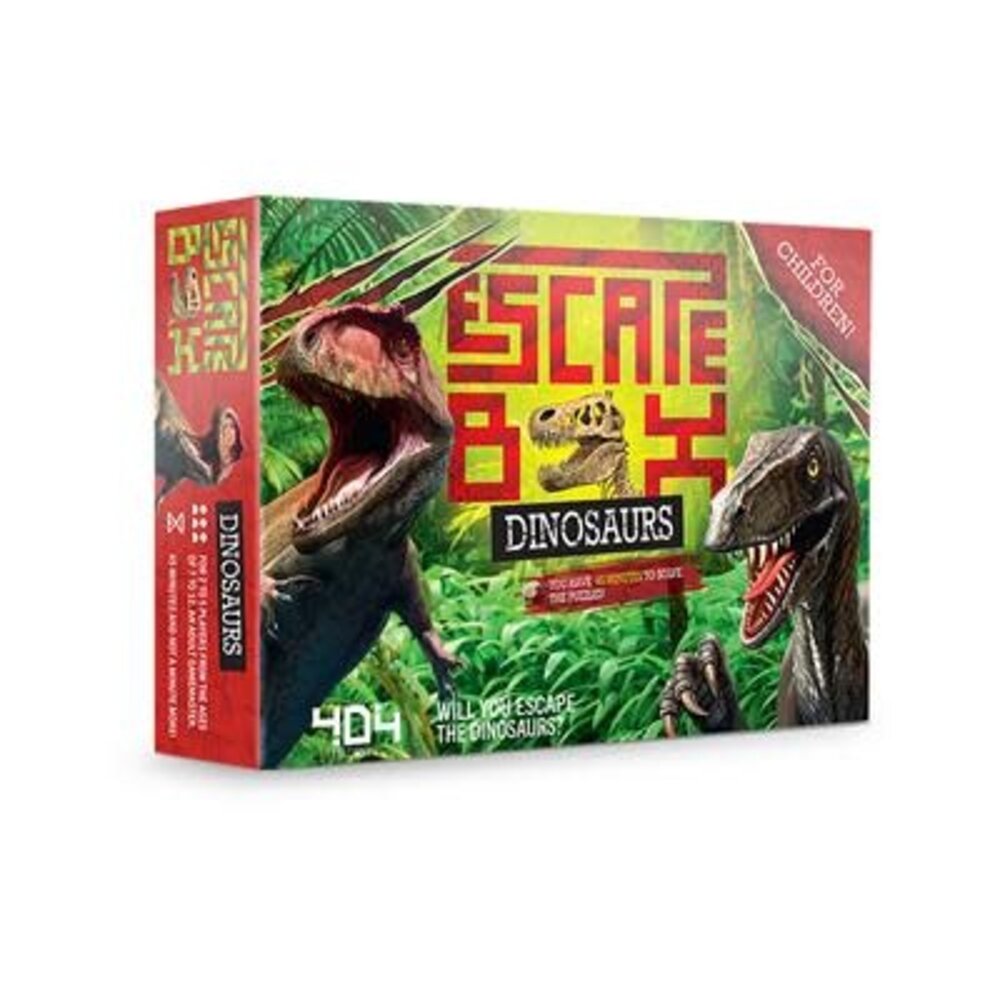 404 Editions Escape Box Dinosaurier – Kinderspiel Ab 7 Jahren, 2-5 Spieler, Kooperativ, 45+ Minuten