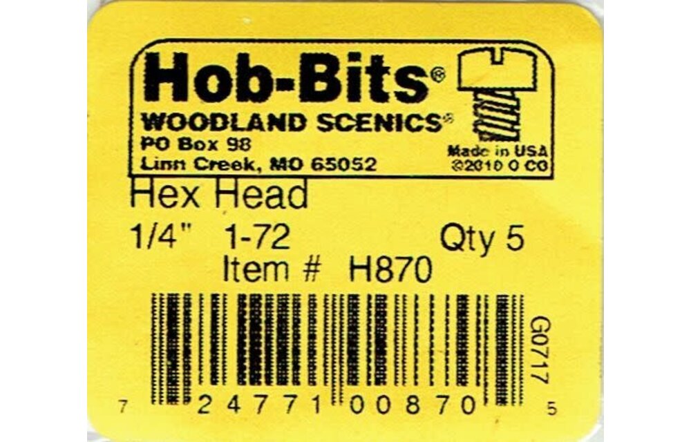 1-72 1/4" Hex Head Machine Scr
