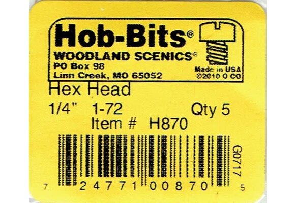 1-72 1/4" Hex Head Machine Scr