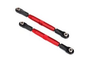 Camber links, rear (TUBES red-anodized, 7075-T6 aluminum, stronger than titanium) (73mm) (2)/ rod ends (4)/ aluminum wrench (1)