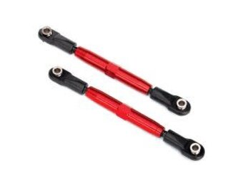 Camber links, rear (TUBES red-anodized, 7075-T6 aluminum, stronger than titanium) (73mm) (2)/ rod ends (4)/ aluminum wrench (1)
