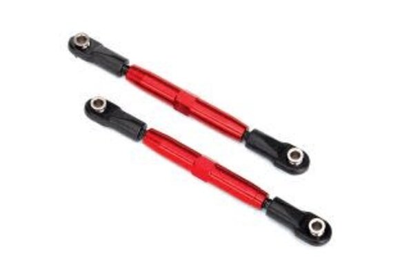 Camber links, rear (TUBES red-anodized, 7075-T6 aluminum, stronger than titanium) (73mm) (2)/ rod ends (4)/ aluminum wrench (1)